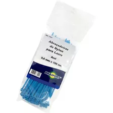 Abraçadeira Nylon Brasfort 3.6 Mm X 150 Mm Azul Pacote Com