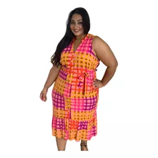 Vestido Manu Xadrez Plus Size