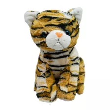 Gato Pelagem Tigre Sentado 26cm Pelúcia