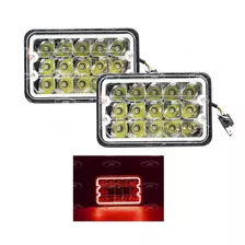 Par Faros Unidad 4x6 15 Led Con Aro Led Alta Y Baja H4