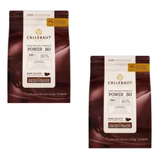 Chocolate Amargo Belga Power 80 Callebaut 80% 2,5kg- 2 Un