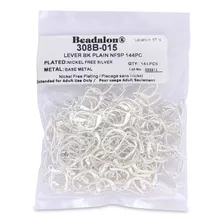 Beadalon - Anillas Plain Lever Back Chapa De Plata