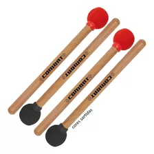 Kit 4 Baquetas Surdo Primeira Combat Maçaneta Madeira Cores