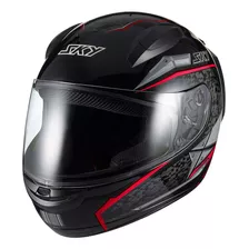 Capacete Sky Two Soldier Preto Fosco Tranf. Vermelho 62