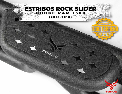 Estribos Acero Rock Slider Ram 1500 Doble Cabina 16-18 Torus Foto 5