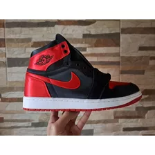 Jordan 1 High Satin Bred 27.5 Cm Hombre Original