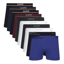 Kit 10 Cueca Boxer Lupo Sem Costura Microfibra Masculino Box