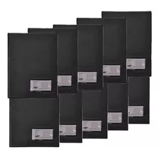 Pasta Catálogo Preta Com 50 Envelopes - Kit C/ 10 Pçs