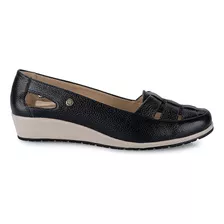 Zapato Casual Mujer Cuero Viale Negro Wil-2421