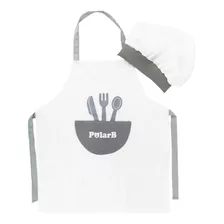 Delantal Y Gorro Mini Chef Niñas Y Niños Polar B Cocina