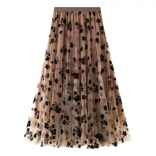 Gift Women's Long Tulle Tutu Skirt A Skirt 3d Flower