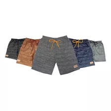 5 Bermudas De Moleton Infanto Juvenil De Menino Basicas Kit 