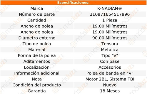 (1) Polea Tensora Ltd Crown Victoria V8 5.0l 80/84 Knadian Foto 3