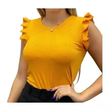 Blusa Blusinha Princesa Regata Bufante Babado Girassol Full