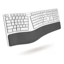 Teclado Macally Ergonómico Inalámbrico Mac/blanco-gris