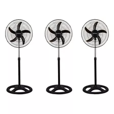 Ventilador De Pie Berlina 18 Negro 5 Aspas X3 Unidades