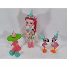 Boneca Enchantimals Fanny Flamingos Festa De Aniversário