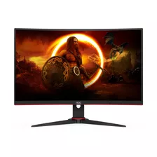 Monitor Gamer Curvo Aoc C27g2ze Led 27 Preto E Vermelho