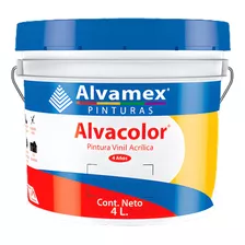 Pintura Vinilica Mate 4 Litros Alvacolor 4 Años Galón Int/ex Color Negro