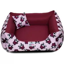 Cama Caminha Pet Para Cachorro E Gato - Tamanho M 60x60 Cor Panda Marsala