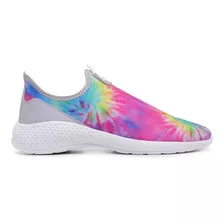 Tênis Feminino Sapatilha Tie Dye Neoprene Para Caminhada 