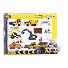 Pack 6 Maquinas De Juguete + Accesorios Volvo Maisto