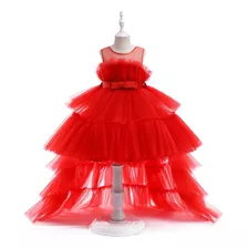 Vestido De Niña De Fiesta Mini-mi Modelo Florencia Rojo