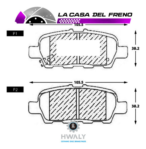 Pastilla De Freno Trasera Nissan Rogue (usa) 2.5 2013-2020 Foto 3