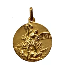 Medalla Oro 14k San Miguel Arcángel #334/1 Bautizo Comunión