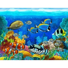 Papel De Parede Adesivo Vinilico Aquario 160largx60cm Alt