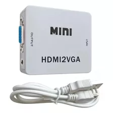 Mini Adaptador Conversor Hdmi P/ Vga Transmite Áudio E Adap