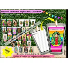 Etiquetas Veladoras Virgen De Guadalupe Imprimibles 