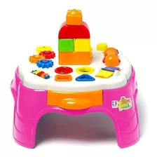 Mesa De Atividades Infantil Play Time Rosa 2049 - Cotiplás