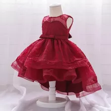 Vestido De Beba Mini-mi Modelo Emilia Bordó