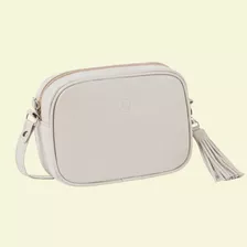 Bolsa Feminina Transversal Tiracolo De Couro Legítimo Ella Cor Off White