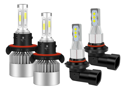 Kit De Faros Led H13 De 4 Lados, 6000 K, Blanco, Luces Bajas