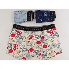 25613- Kit 3 Cuecas Boxer Infantil Have Fun