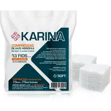 Compressa De Gaze Curativo Não Esteril Karina 13 Fios 500un