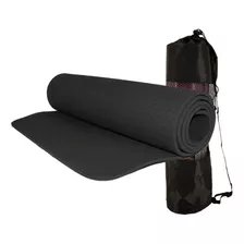 Tapete Colchonete Yoga Tpe 183x61x0,8cm Com Bolsa - Mbfit Cor Preto