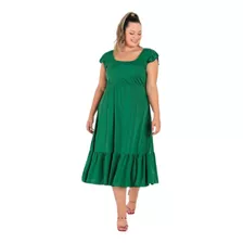 Vestido Feminino Plus Size Soltinho Midi Tamanhos Grandes