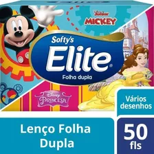 Lenço De Papel Folha Dupla Softys Kids Caixa 50 Unidades
