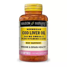 Cod Liver Oil + A & D3 - 100 Softgels Mason Natural