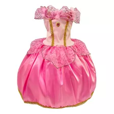 Fantasia Vestido Infantil Princesa Aurora Bela Adormecida