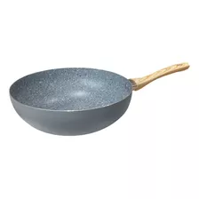 Wok Antiadherente Hudson 28 Cm Aluminio Color Gris