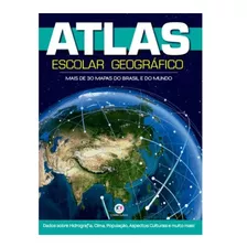 Livro Atlas Escolar Geografico, 48 Páginas Mapas Atualizados
