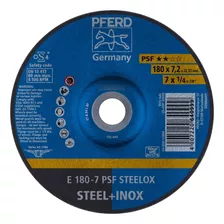 Disco Desbaste Acero/inox E 7 X1/4 X7/8 Psf Steelox Pferd