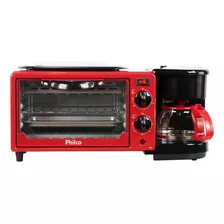 Forno De Bancada Elétrico Philco 56101087 9l Vermelho 127v