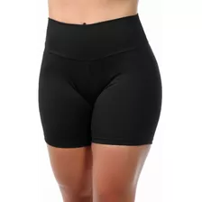 Short Fitness Cós Alto Moda Roupas Feminina Academia Suplex