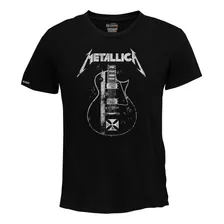 Camiseta Metallica Guitarra Rock Metal Banda Hombre Bto