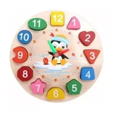 Juego Bloque De Madera Reloj De Enhebrado Montessori 